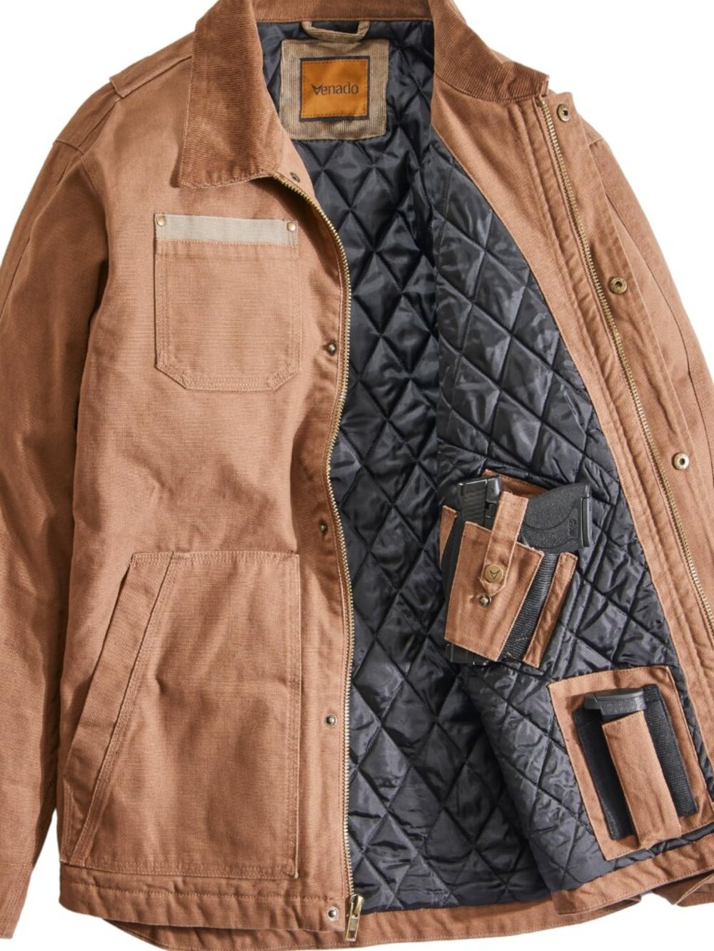 Canvas Concealed Carry Jacket - Brown | 2XLT